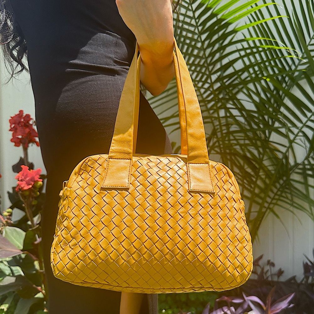 Bottega Veneta Yellow Woven Tote